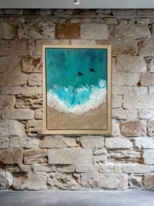 Blue Ocean Ray - 35 x 45 cm - encadrée
